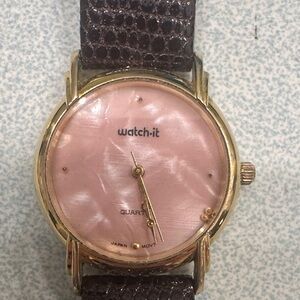 Vintage Pink Mother of Pearl Watch-It Quartz Watch